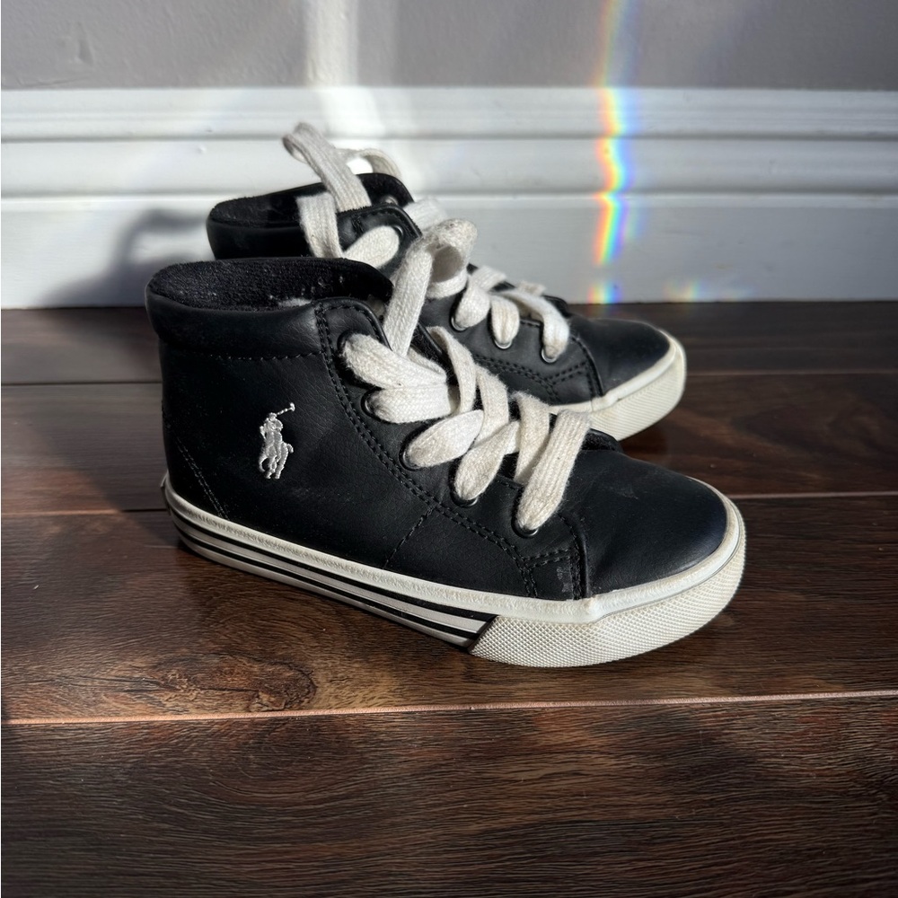 Ralph Lauren Kids Black High-Top Sneakers